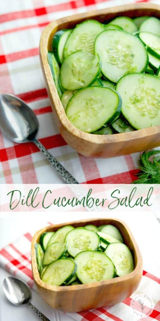 Dill Cucumber Salad made with fresh garden cucumbers, fresh dill, distilled white vinegar and oil is a deliciously light summertime salad.