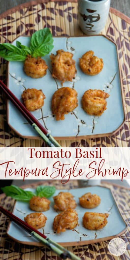  Shrimp lightly seasoned with McCormick's Tomato Basil Seasoning Mix, dipped in a tempura style batter; then fried until golden brown.
