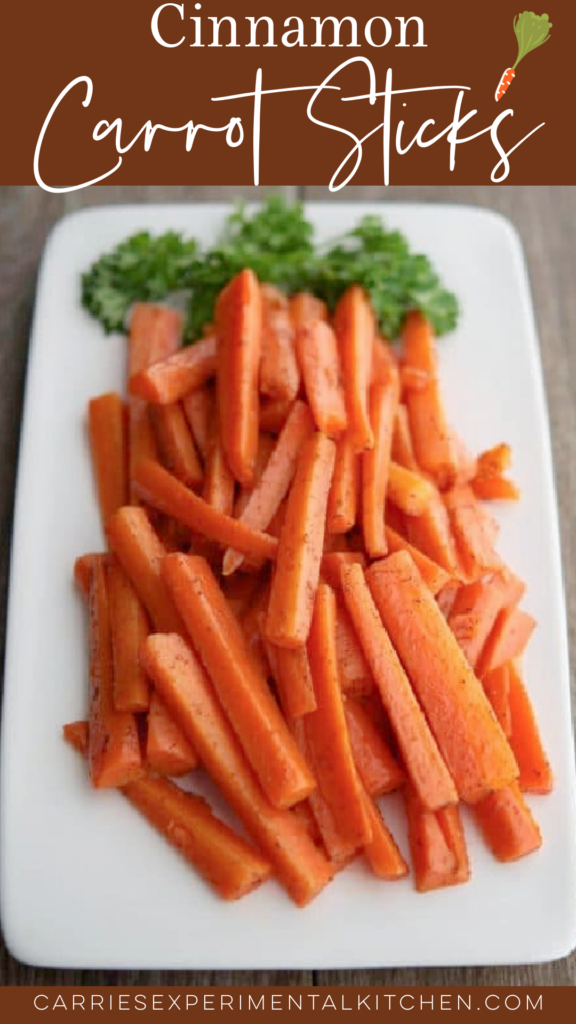 a plate of carrot sticks