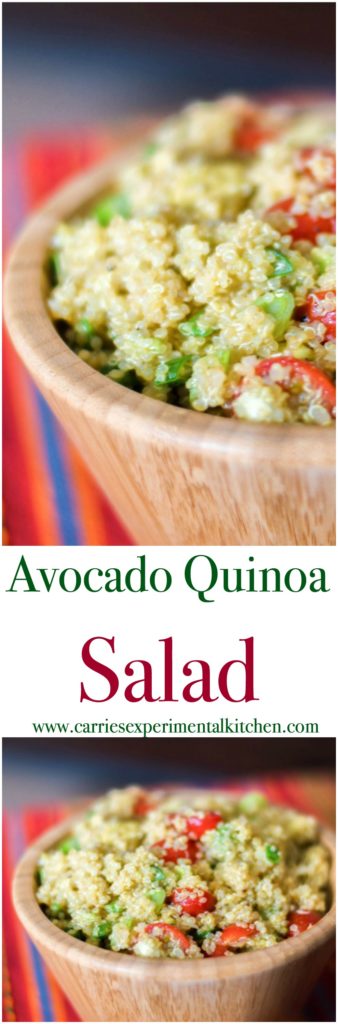 This healthy quinoa salad tossed with fresh avocado, garlic and tomatoes in a lime vinaigrette is light and deliciously filling. 