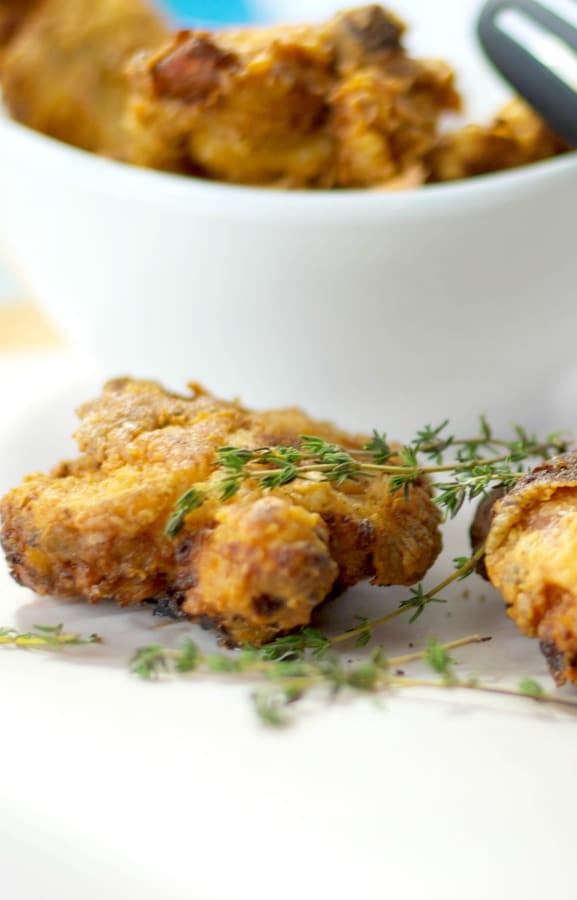 Buttermilk Fried Chicken Thighs close up 
