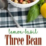 Lemon-Basil Three Bean Salad with spoon