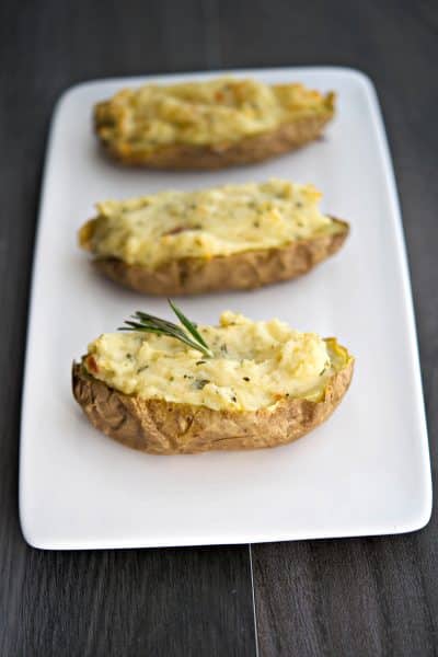 Roasted Garlic and Rosemary Twice Baked Potatoes