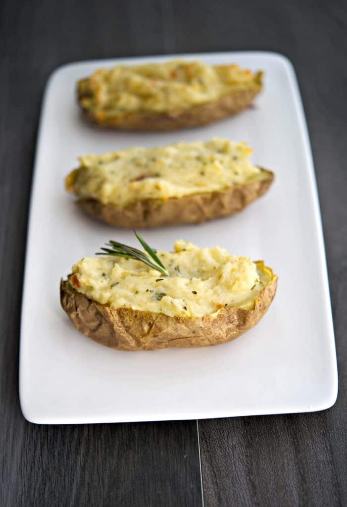 Roasted Garlic and Rosemary Twice Baked Potatoes