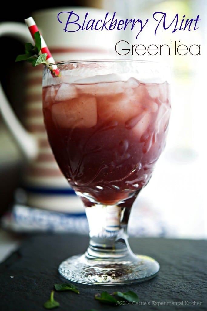 Green tea brewed with fresh blackberries and mint leaves is a flavorful, cool drink you can enjoy all year long. 