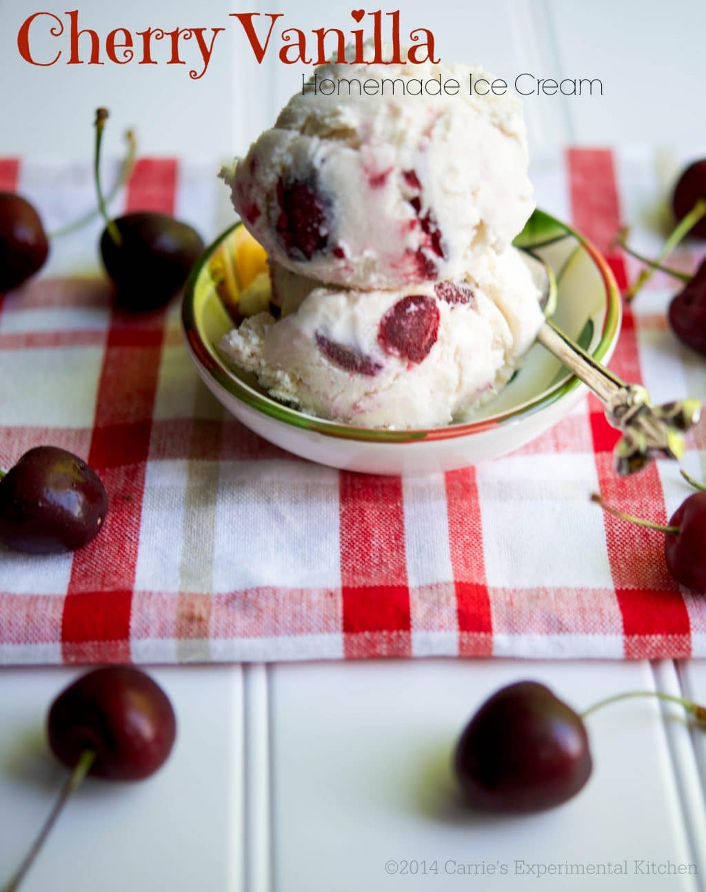 This homemade Cherry Vanilla Ice Cream made with fresh cherries, Madagascar vanilla, heavy cream, milk and sugar is super creamy and refreshing. 