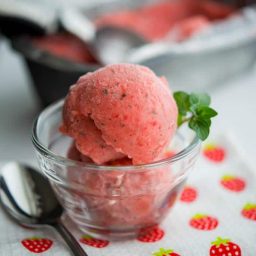 Strawberry Chocolate Mint Sorbet