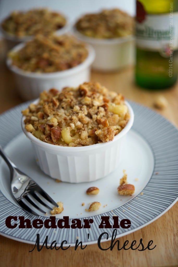 A creamy, grown up twist to classic mac n' cheese using cheddar, ale and a sourdough pretzel buttery crumb topping.