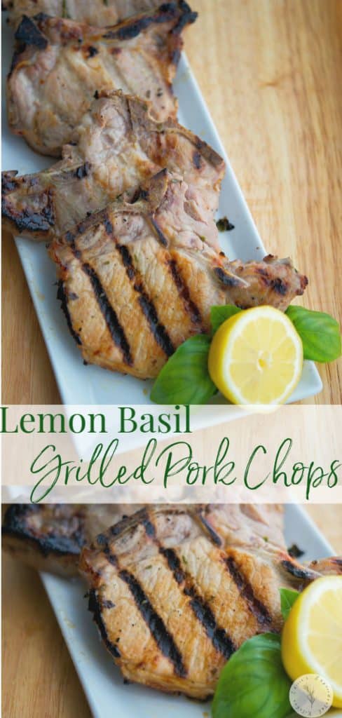 Lemon Basil Grilled Pork Chops collage