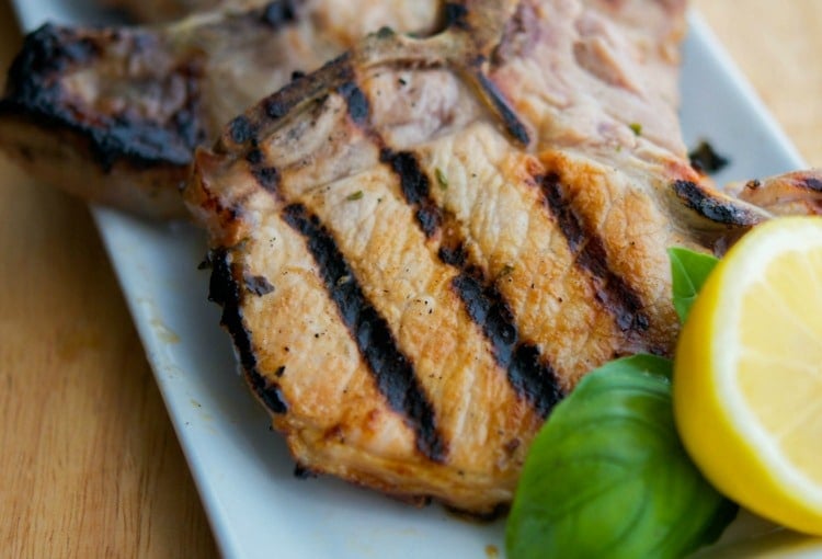 Lemon Basil Grilled Pork Chops