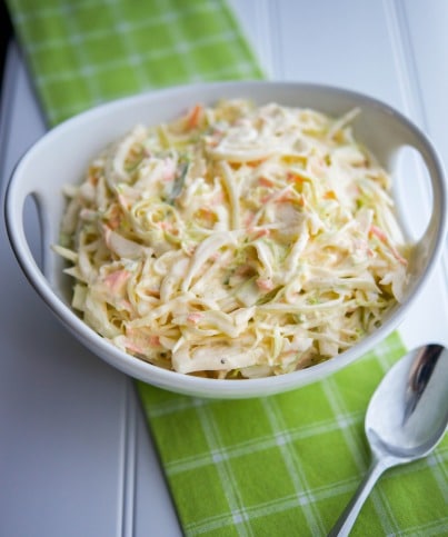 A bowl of coleslaw
