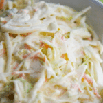 a bowl of homemade coleslaw