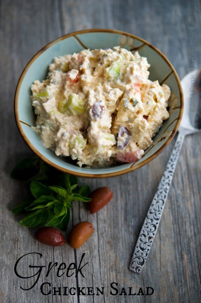 Greek Chicken Salad in a bowl