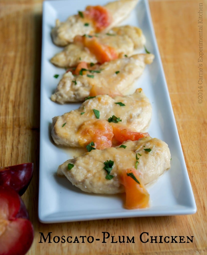 Moscato Plum Chicken | Carrie's Experimental Kitchen #chicken #plums #wine