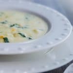 A close up of a bowl of Chicken Gnocchi Soup