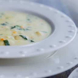 A close up of a bowl of Chicken Gnocchi Soup