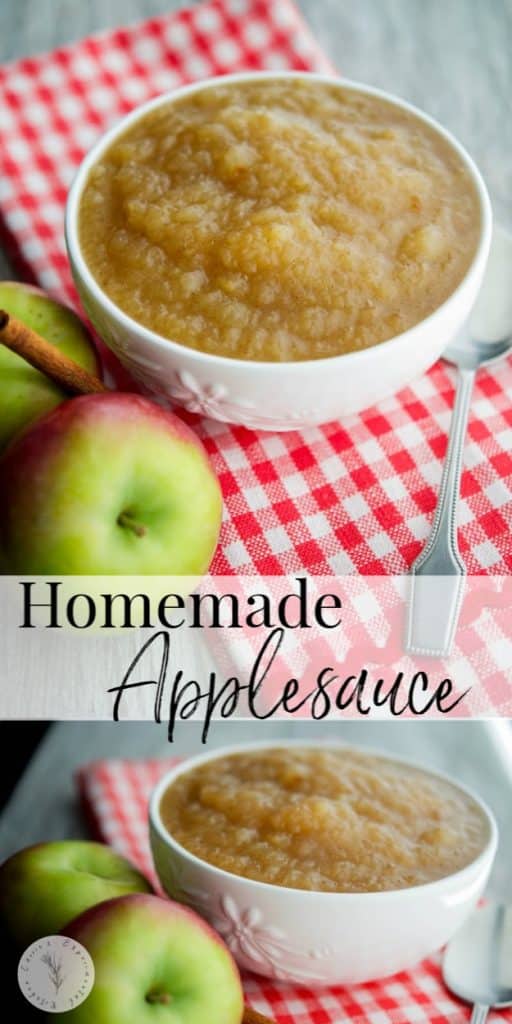 A collage photo of Homemade Applesauce 