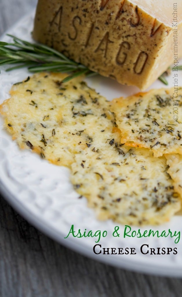 Asiago & Rosemary Cheese Crisps | Carrie's Experimental Kitchen #asiagocheesepdo 
