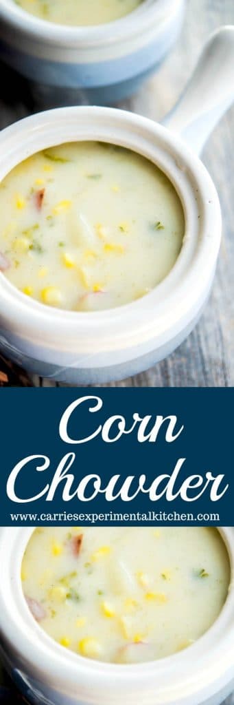 Corn Chowder made with fresh corn on the cob and chunks of potatoes in a creamy broth is delicious and satisfying. 