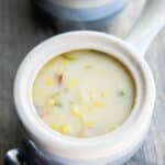 Corn Chowder made with fresh corn on the cob and chunks of potatoes in a creamy broth is delicious and satisfying.