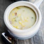 Corn Chowder made with fresh corn on the cob and chunks of potatoes in a creamy broth is delicious and satisfying. 