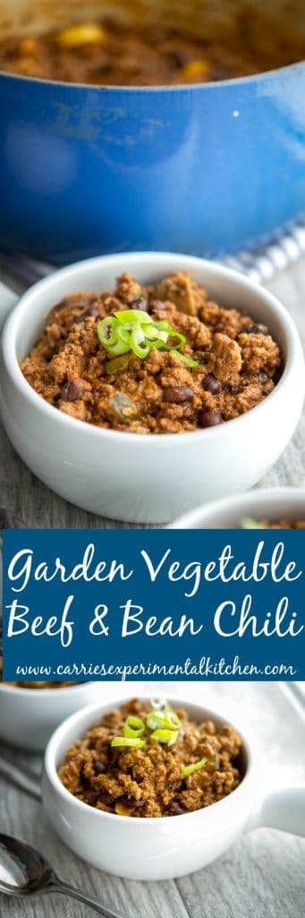 Hearty chili gradual cooked with novel garden greens, extra lean beef and beans.