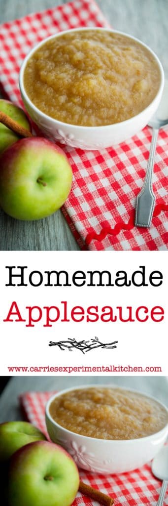 Make your own Homemade Applesauce with fresh picked apples, sugar and spices. The best part is you can make it chunky or smooth, just the way you like it. 