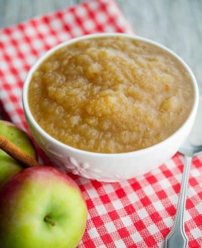 Homemade Applesauce in a bowl.