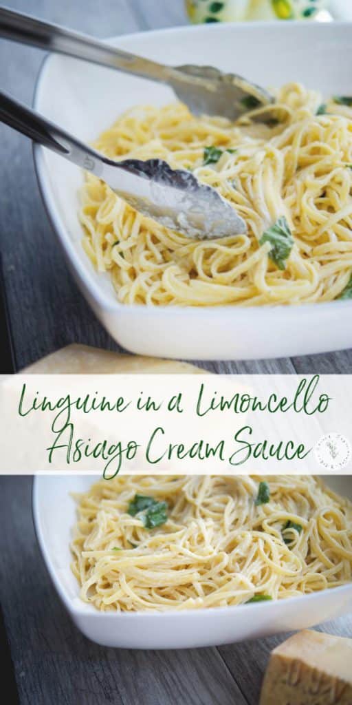 Linguine tossed with a light and lemony Limoncello Asiago Cream Sauce makes the perfect, quick and delicious weeknight meal.