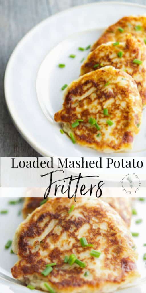 Turn leftover mashed potatoes into a new tasty side dish with all of your favorite toppings into one delicious potato fritter.