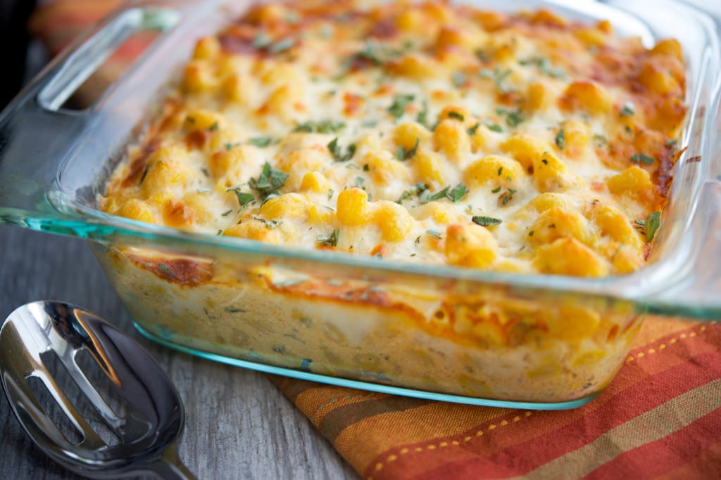 Pumpkin & Sage Baked Macaroni Closeup