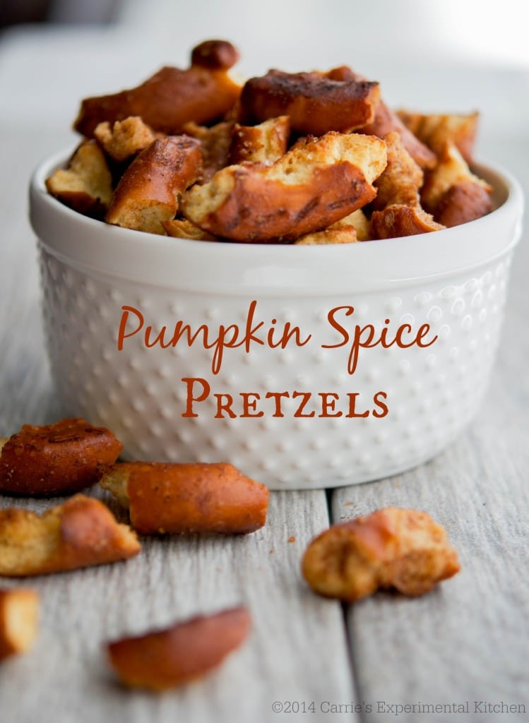All you need are four simple ingredients and 15 minutes to make these Pumpkin Spice Pretzels. They're the perfect Fall snack!