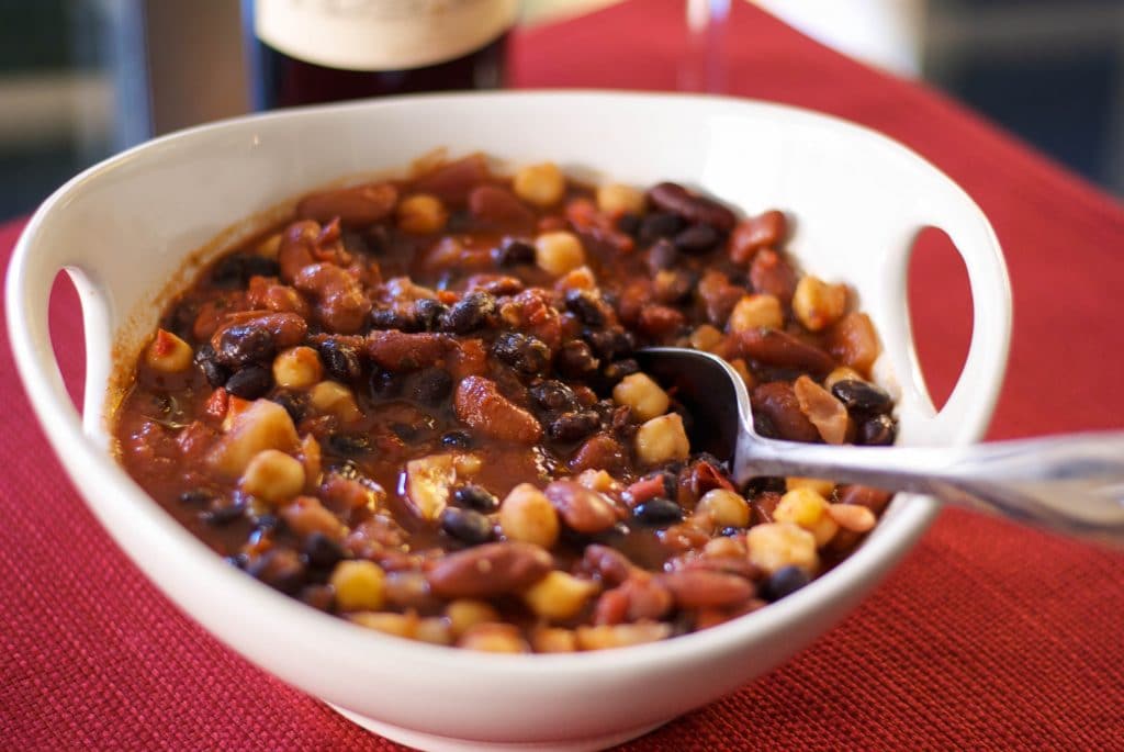 Three Bean Chili with Roasted Fennel