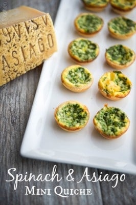 A plate of Spinach Asiago Mini Quiche