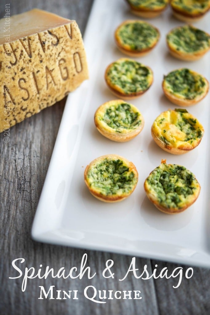Spinach & Asiago Mini Quiche #quiche #asiagocheesepdo #eggs This mini quiche made with spinach and fresh Asiago PDO cheese is perfect for breakfast or as an appetizer. 