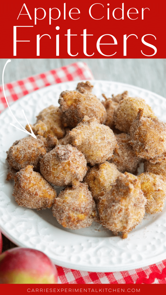 a plate of apple cider fritters