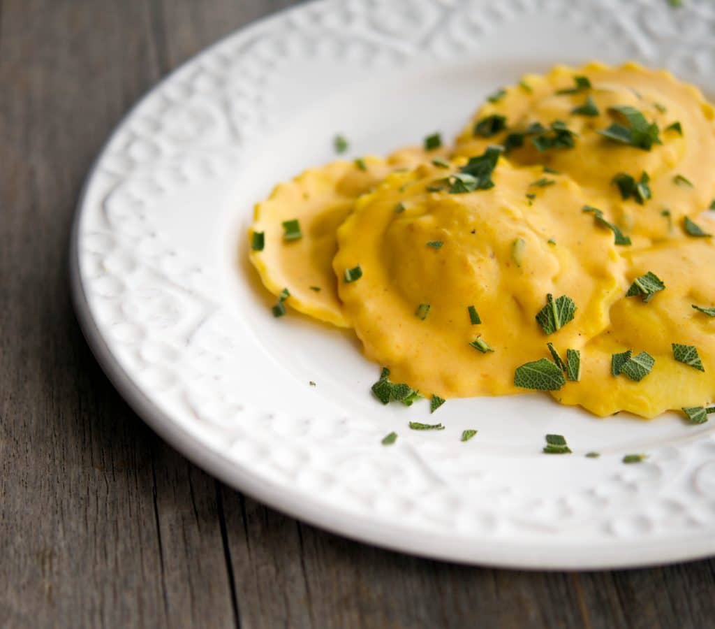 Ravioli with Pumpkin Sage Cream Sauce