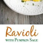 Ravioli with Pumpkin Sage Cream Sauce is so delicious and easy to make; a lovely addition to your holiday menu.