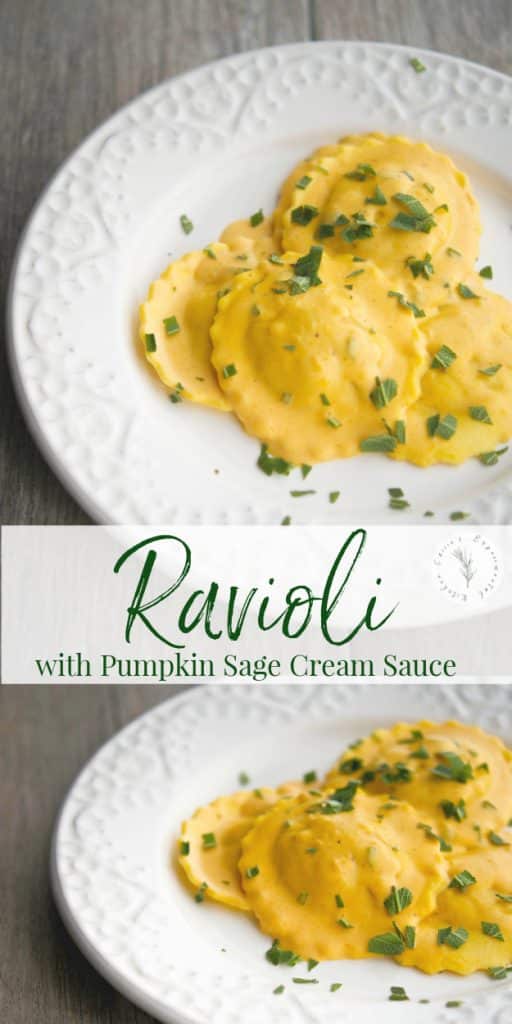 Ravioli with Pumpkin Sage Cream Sauce is so delicious and easy to make; a lovely addition to your holiday menu. Try it with your favorite pasta too.