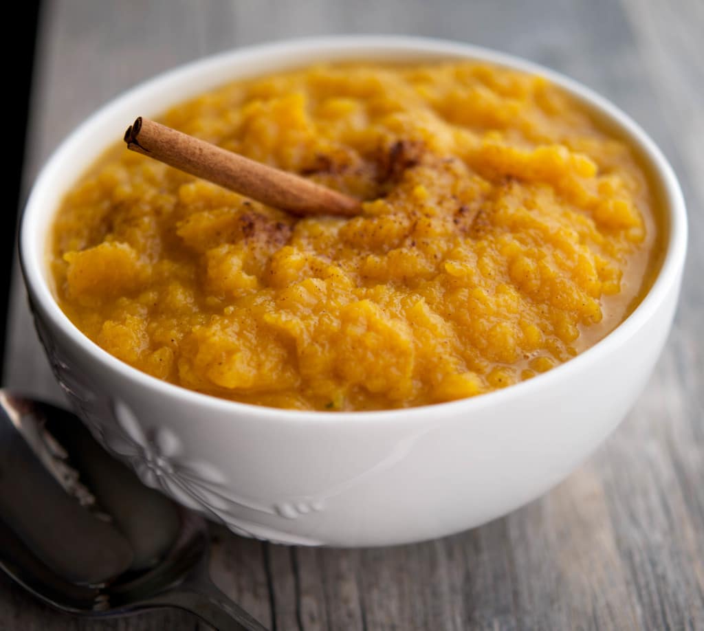 Whiskey Cinnamon Mashed Butternut Squash Closeup