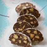Four ingredients are all you need to make these decadent dark chocolate cookies made with Sambuca and anisette cookies. Perfect for holiday gift giving!