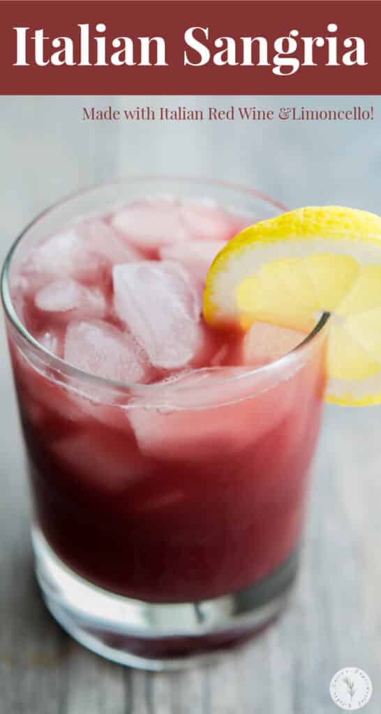 This Italian Sangria made with red wine, Limoncello, Sweet Vermouth and orange juice is cool and refreshing on a hot summer day.