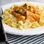 Chicken Paprikash over No Yolks Dumplings