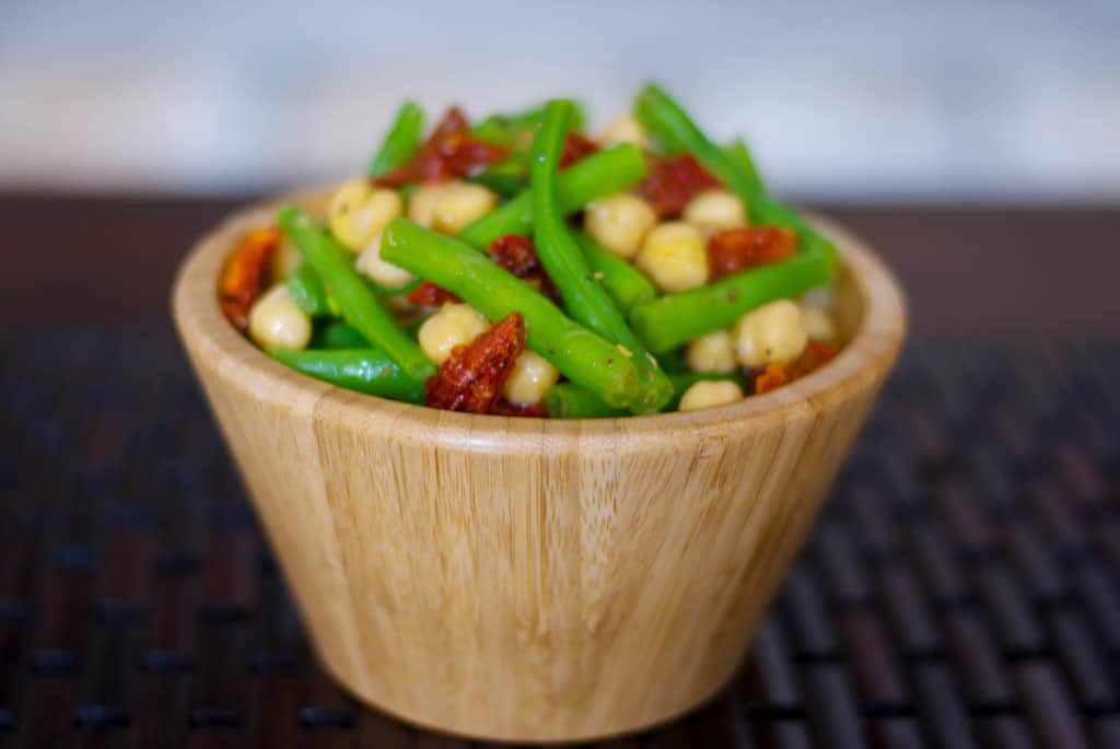 Mediterranean Inspired Garbanzo Bean & Green Bean Salad Horizontal