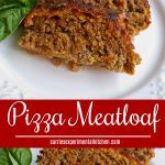 Pizza Meatloaf made with lean ground beef marinara sauce, mozzarella cheese and fresh basil. Great for a tasty, quick weeknight meal!