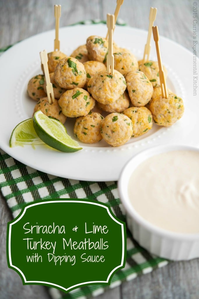 Sriracha and Lime Turkey Meatballs with Dipping Sauce 