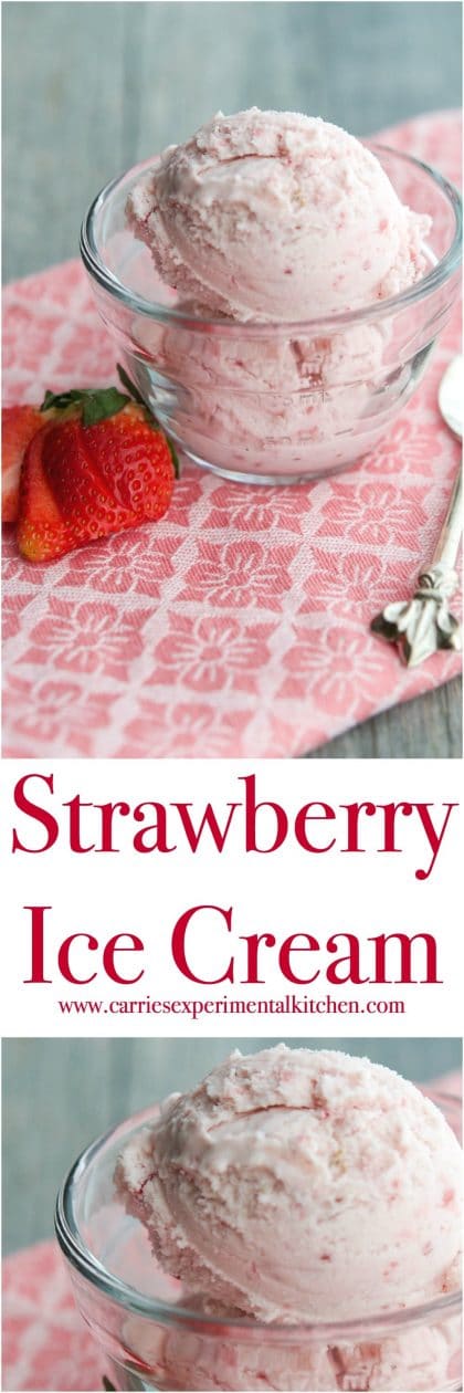 Enjoy homemade Strawberry Ice Cream at home with a few simple ingredients like fresh strawberries, milk and cream. You'll never buy store bought again. #icecream #dessert #strawberries