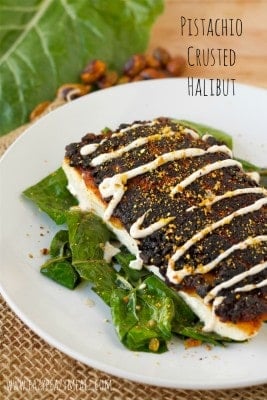 A plate of food with broccoli, with Seafood and Halibut