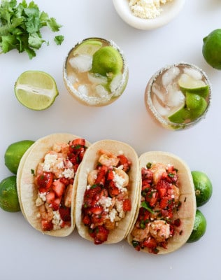 A bunch of food on a plate, with Seafood and Shrimp