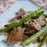 Utilize leftovers to make a new weeknight meal with this quick and easyAsian style Beef & Green Bean Stir-Fry. 